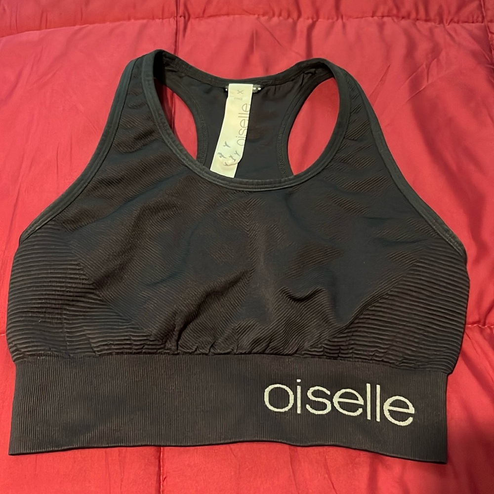 (NWOT) Oiselle Dark Grey Racerback Sports Bra - size M